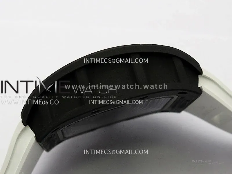RM055 White Inner Bezel White Crown NTPT ZF 1:1 Best Edition On White Rubber Strap RMUL2 Super Clone V2