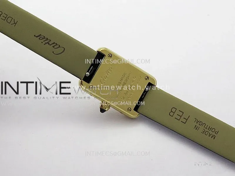 Tank Must Mini 16.5mm YG 8848F 1:1 Best Edition White Dial On Black Leather Strap Ronda Quartz