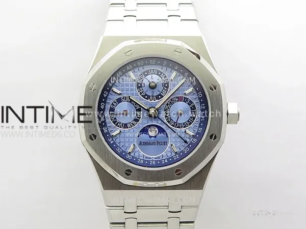 Royal Oak 41mm Complicated 26574 SS BBS Best Edition Ice Blue Dial on SS Bracelet A5134