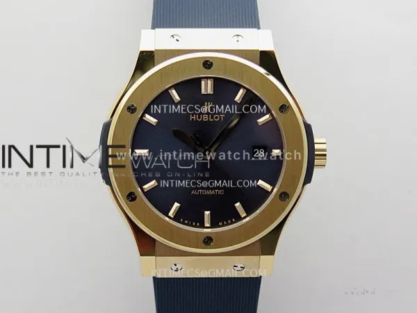Classic Fusion 42mm RG JJZF 1:1 Best Edition Blue Dial On Blue Rubber Strap