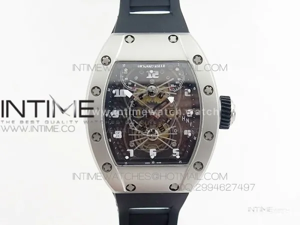 RM022 SS Skeleton Dial on Black Rubber Strap MIYOTA 9015