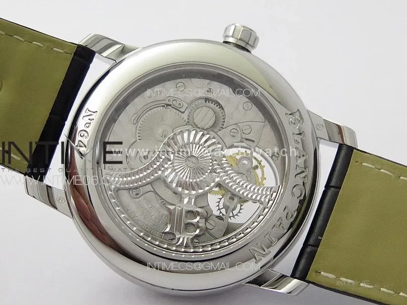 Villeret Tourbillon SS Real PR YSF Best Edition White Dial on Black Leather Strap