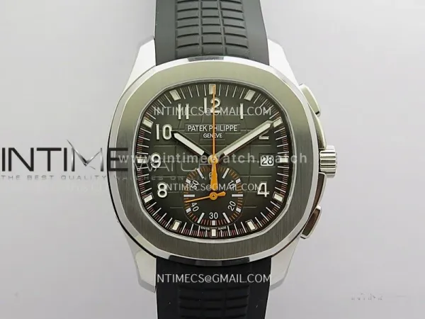 Aquanaut 5968 SS DDF 1:1 Best Edition Gray Dial On Black Rubber Strap A520