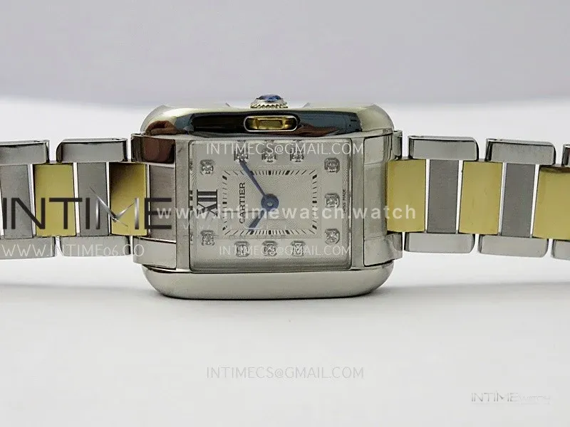 Tank Anglaise 30mm SS/YG 8848F 1:1 Best Edition White Dial Diamond Marker on SS Bracelet Ronda Quartz