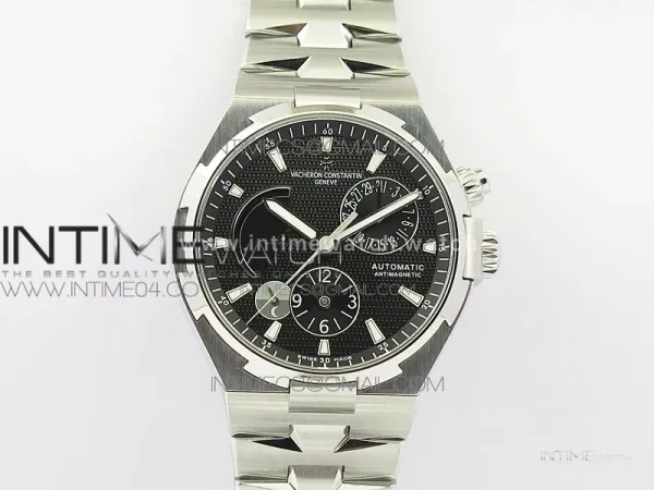 Overseas Dual Time Power Reserve TWA Best Edition Black Dial on SS Bracelet A1222