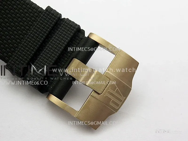Royal Oak Offshore 44mm Black Ceramic/RG JF 1:1 Best Edition Gray Dial On Black Rubber Strap A3126