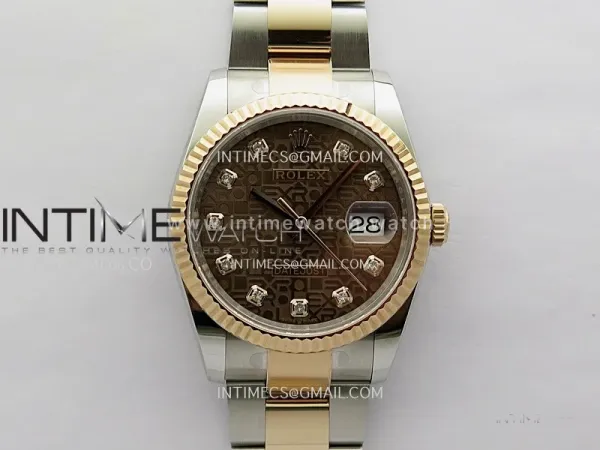 DateJust 126233 36mm 904L SS/RG ONE Factory 1:1 Best Edition Brown Jubilee Dial Diamond Marker On Oyster Bracelet DD3235