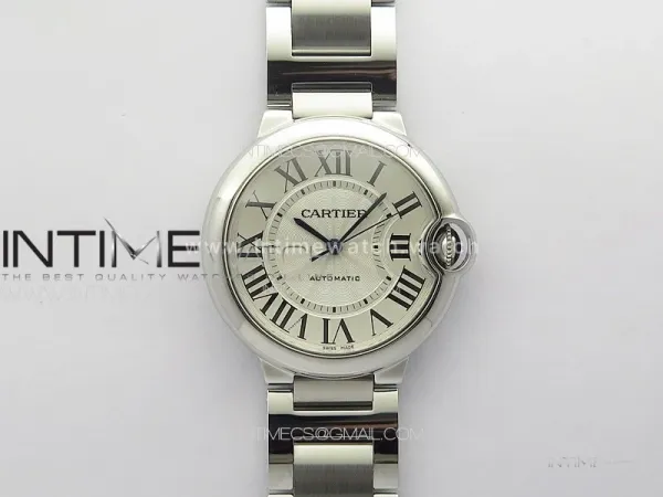 Ballon Bleu 36mm SS 3KF 1:1 Best Edition White Textured Dial on SS Bracelet A076