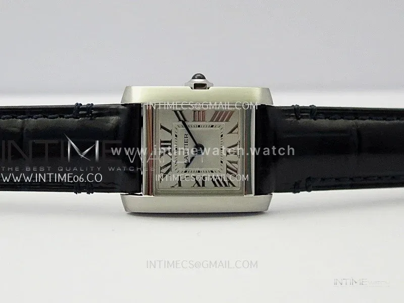 Tank Francaise Ladies 21.2mm SS 8848F 1:1 Best Edition Silver Dial on Black Leather Strap Ronda Quartz V2