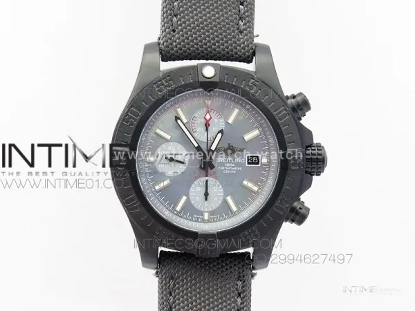 Skyland Avenger Titanium DLC 1:1 Best Edition Blue MOP Dial on Nylon Strap A7750