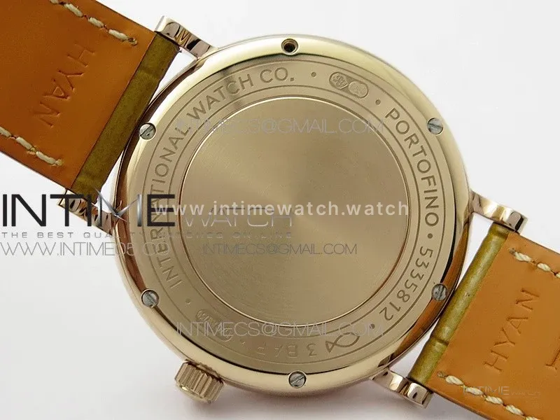 Portofino 37mm RG A7F 1:1 Best Edition Silver Dial on Brown Leather Strap A2892