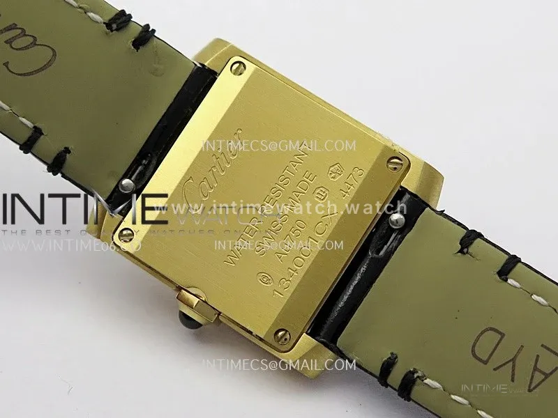Tank Francaise Ladies 21.2mm YG 8848F 1:1 Best Edition Silver Dial on Black Leather Strap Ronda Quartz V2