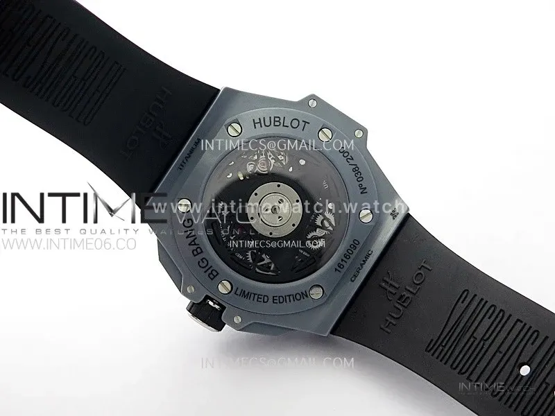Big Bang Sang Bleu II Gray Ceramic BBF Best Edition on Gray Rubber Strap A1240