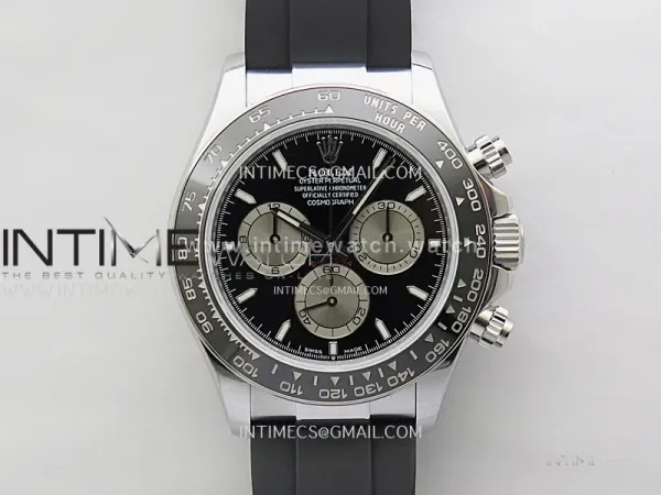 Daytona 126519 QF Gain Weight 1:1 Best Edition Black Dial Silver Subdial Sticks Markers on Oysterflex Strap SH4131 V11