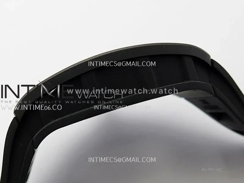 RM055 Black Ceramic White Inner RMF Best Edition Skeleton Dial On Black Rubber Strap RMUL2 Super Clone