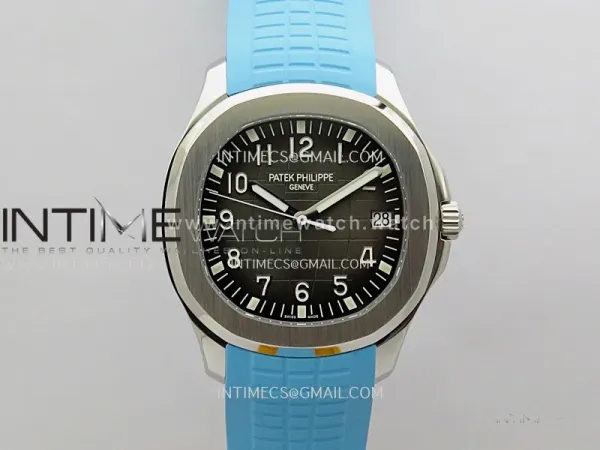 Aquanaut 5167 SS DDF 1:1 Best Edition Black Dial On Blue Strap Super Clone DD330