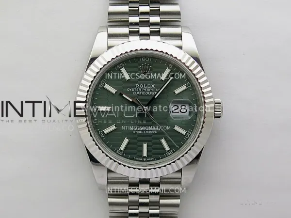 DateJust 126334 904L SS JDF 1:1 Best Edition Green Fluted Dial Stick Markers on Jubilee 904L SS Bracelet
