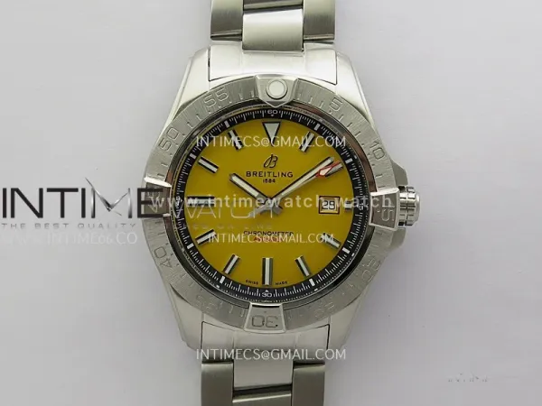 Avenger Chronometer 44mm SS B50 Best Version Yellow Dial On SS Bracelet A2836