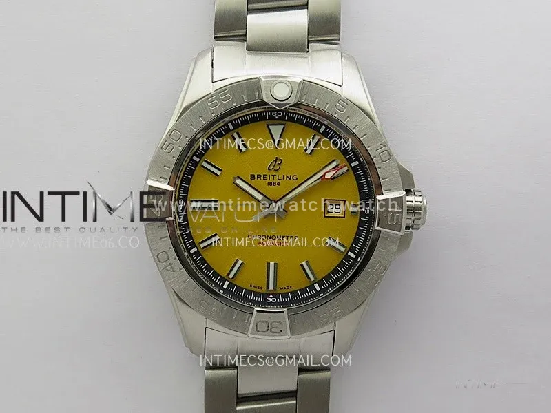 Avenger Chronometer 44mm SS B50 Best Version Yellow Dial On SS Bracelet A2836