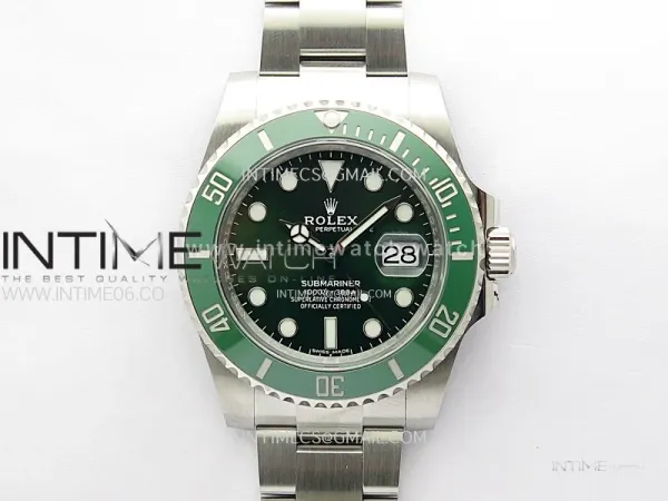 Submariner 40mm 116610 LV Green Ceramic 904L Steel ONE Factory 1:1 Best Edition Green Dial On 904L SS Bracelet VR3135