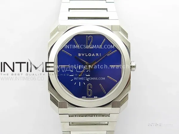 Octo Finissimo SS BVF 1:1 Best Edition Blue Dial on SS Bracelet Asian Micro Rotor Movement