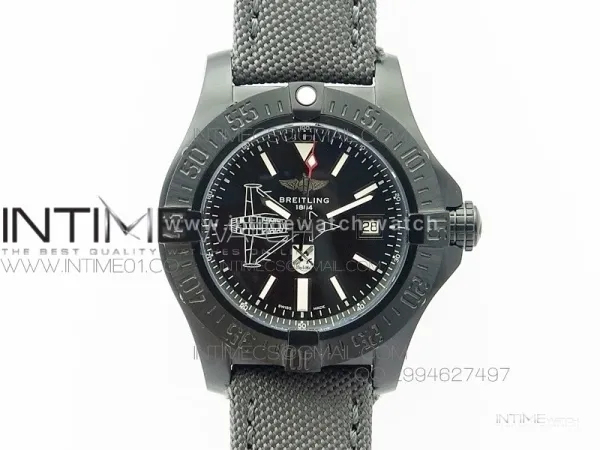 Avenger II Seawolf PVD Black Dial on Gray Nylon Strap A2836