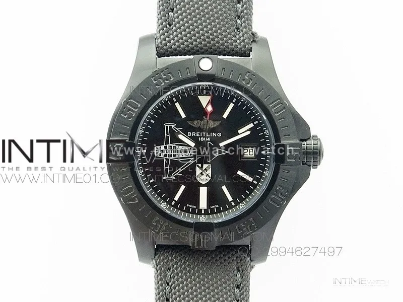 Avenger II Seawolf PVD Black Dial on Gray Nylon Strap A2836