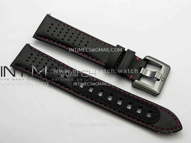 Speedmaster 44mm Ceramic SMF 1:1 Best Edition Carbon Skeleton Dial On Black Leather Strap A3869 (Free Strap)