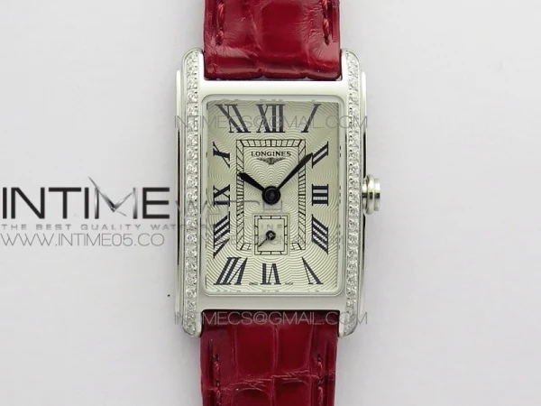 Doloevita SS Crystal Bezel 8848F 1:1 Best Edition Ivory WhiteTextured Dial On Purple Croco Leather Strap Cal.L178.2