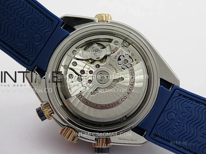Planet Ocean Master Chronometer Blue Ceramic Bezel SS/RG VRF 1:1 Best Edition Blue Dial On Blue Gummy Strap A9900