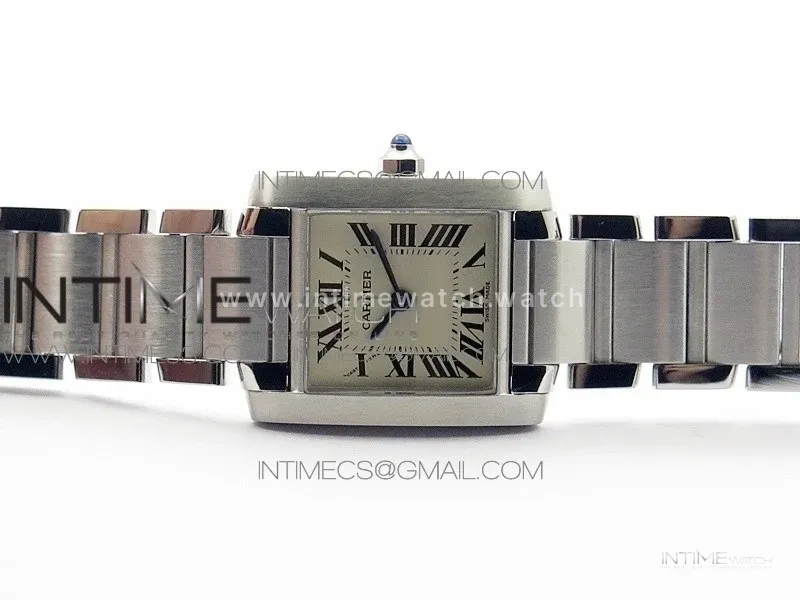 Tank Francaise Ladies 25mm SS 8848F 1:1 Best Edition White Dial on SS Bracelet Ronda Quartz