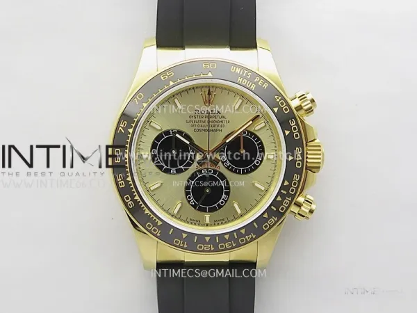 Daytona 126518 904L YG QF Best Edition Gold Dial Black Subdial on Oysterflex Strap SA4131