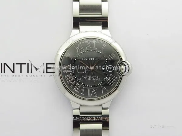 Ballon Bleu 42mm SS 3KF 1:1 Best Edition Black Texture Dial on SS Bracelet A2824