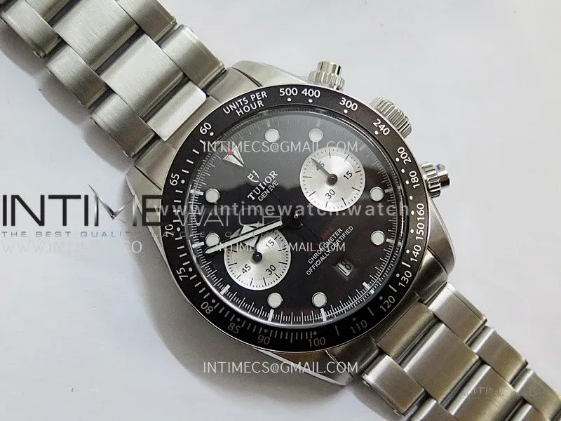 Black Bay Chrono SS TWF 1:1 Best Edition Black Dial on SS Bracelet A7750