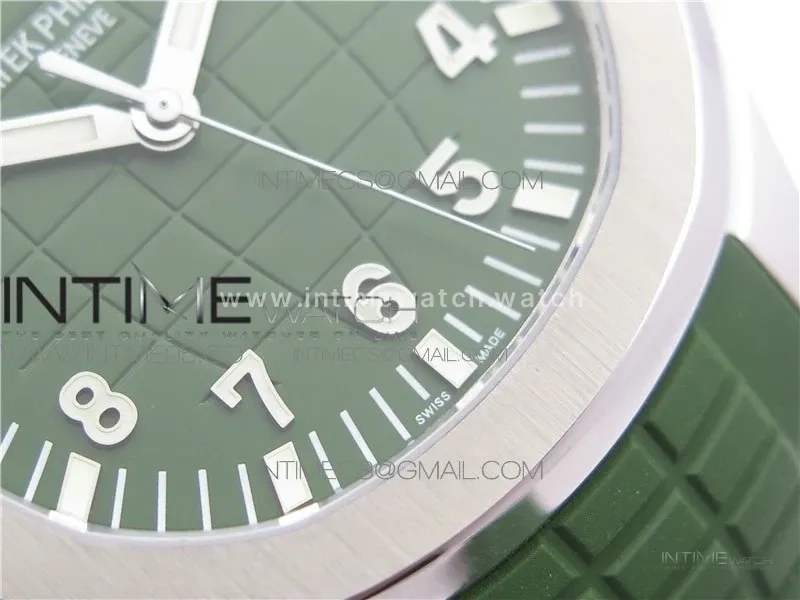 Aquanaut 5168G 42mm SS ZF 1:1 Best Edition Green Dial on Green Rubber Strap 324CS