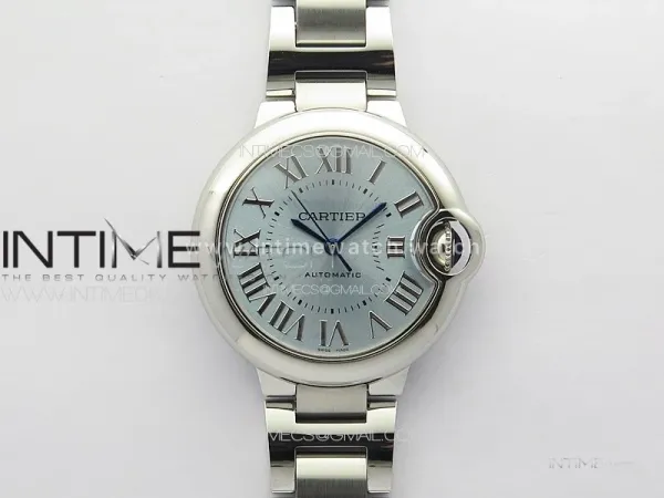 Ballon Bleu 33mm SS 3KF 1:1 Best Edition Ice Blue Dial on SS Bracelet A076