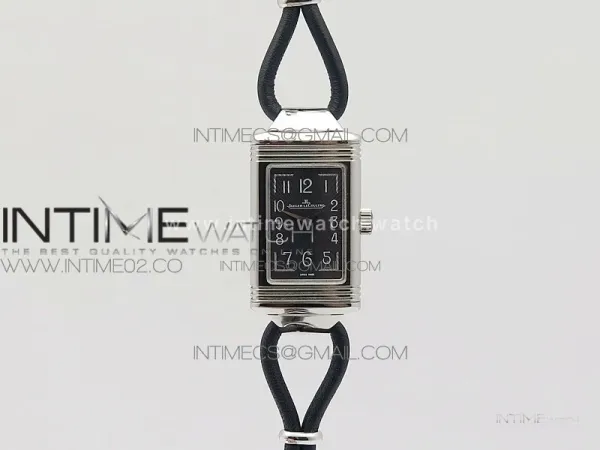Reverso Ultra Thin Duoface SS SWF Gray Dial on Line Black Leather Strap Ronda Quartz