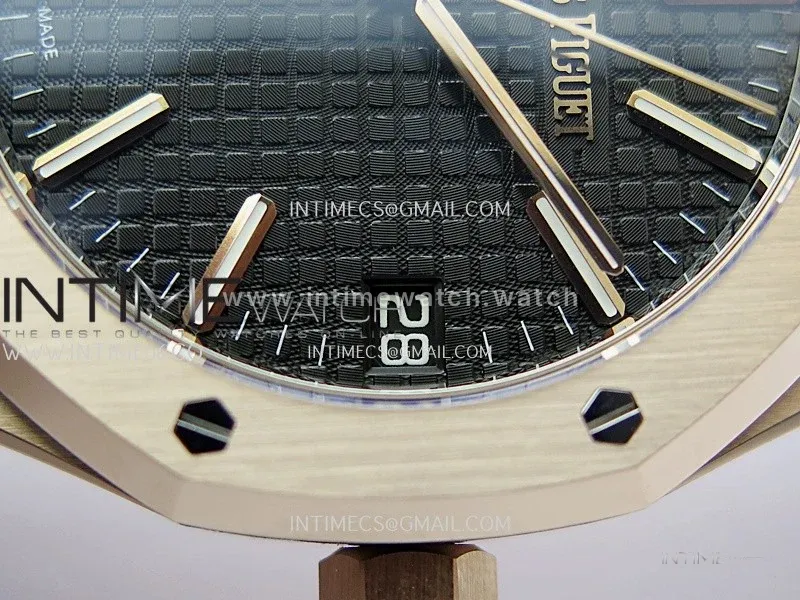 Royal Oak 41mm 15510 Gain Weight V2 DDF 1:1 Best Edition Black Dial On Black Leather Strap Super Clone DD4302