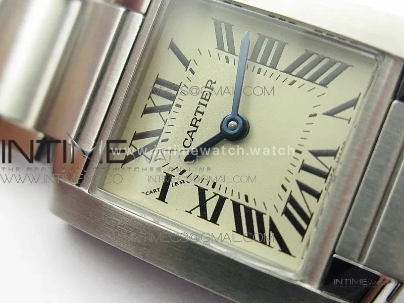 Tank Francaise Ladies 25mm SS 8848F 1:1 Best Edition White Dial on SS Bracelet Ronda Quartz