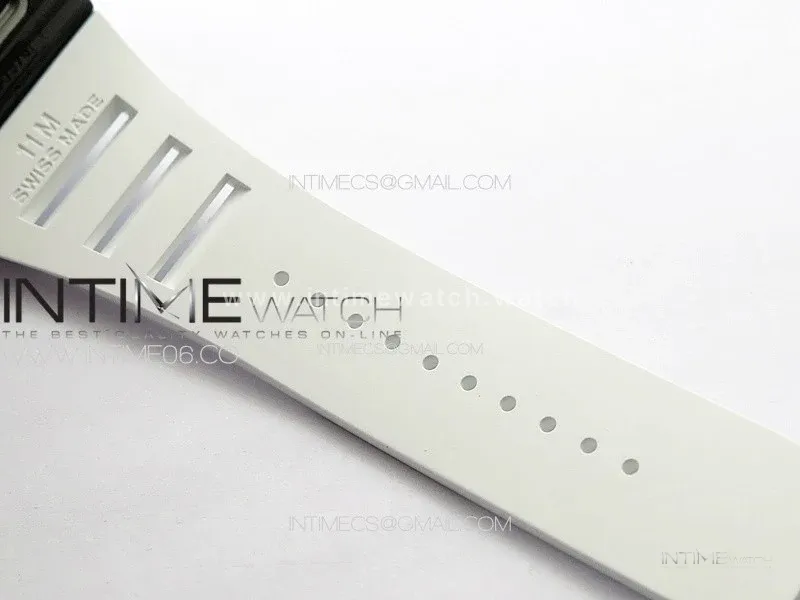RM035-02 Forged Carbon Case KUF Best Edition White Crown on White Rubber Strap MIYOTA8215
