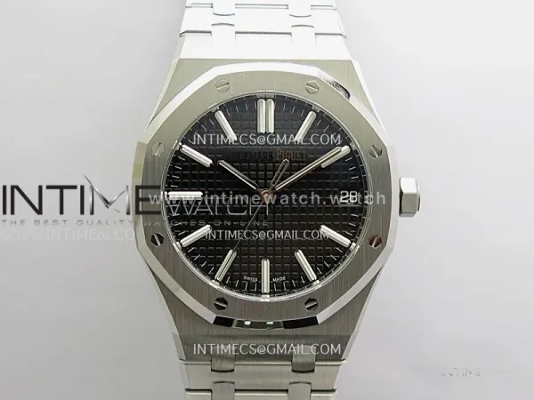 Royal Oak 41mm 15510 SS DDF 1:1 Best Edition Black Dial On SS Bracelet DD4302 Super Clone