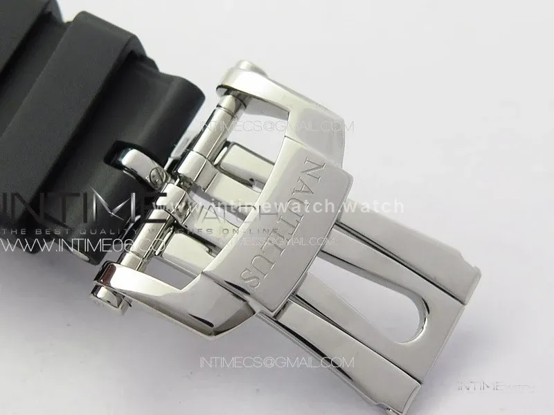 Nautilus 5726 Full Function SS PPF 1:1 Best Edition Gray Dial on Black Rubber Strap PPF324 (Free Tool)