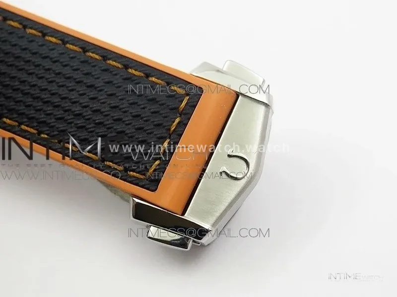 Planet Ocean 43.5mm SS VSF 1:1 Best Edition Black/Orange Bezel Black Dial on Black Nylon Strap A8900 Super Clone
