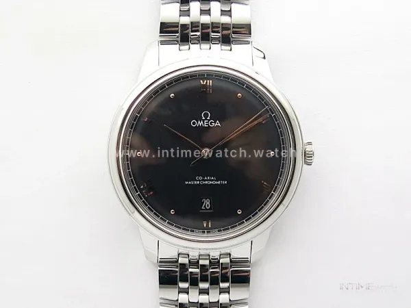 De Ville 40mm SS GTF 1:1 Best Edition Black Dial on SS Bracelet A8000(Free Leather Straps)