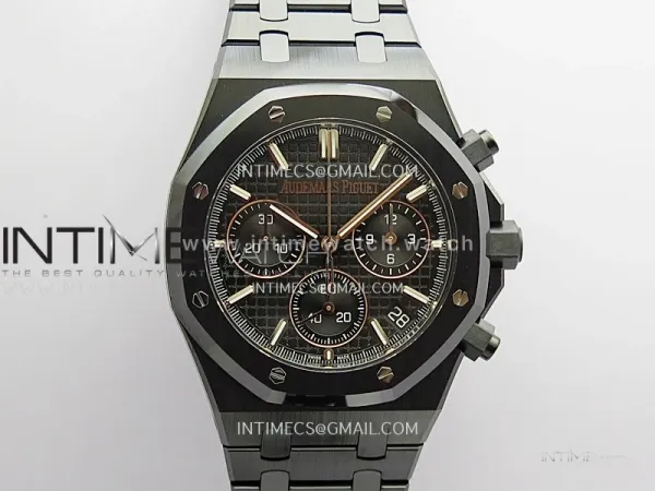 Royal Oak Chrono 26240 Real Ceramic DDF 1:1 Best Edition Black Dial On Ceramic Bracelet Super Clone DD4401