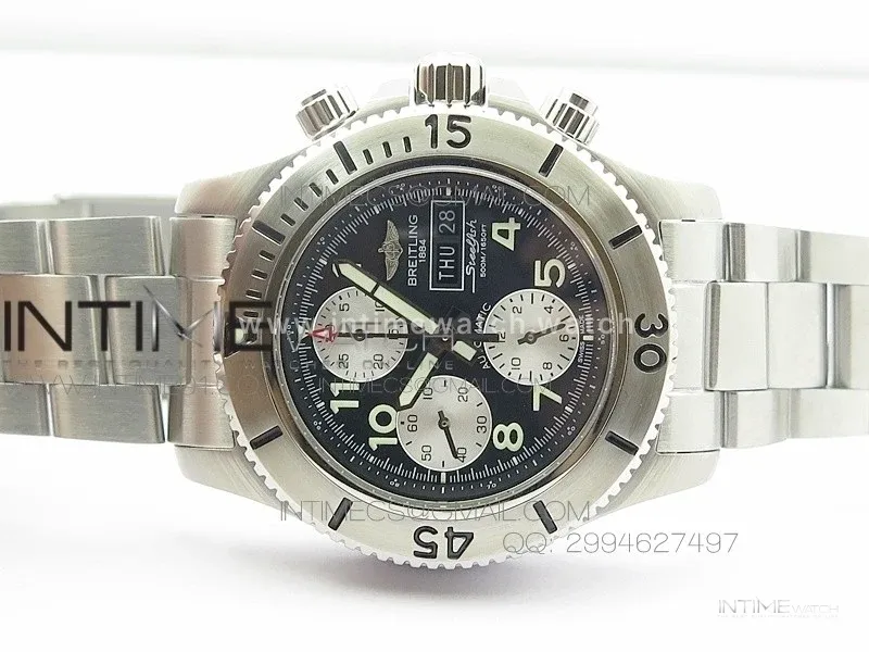 Super Ocean Steelfish SS Black Dial on SS Bracelet A7750