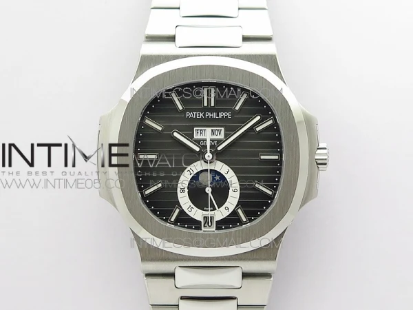 NAUTILUS 5726 SS GRF 1:1 BEST EDITION GRAY DIAL WORKING ANNUAL CALENDARON SS BRACELET A.324 V3