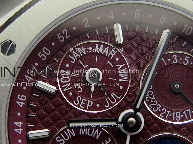 Royal Oak 41mm Complicated 26574 SS BBS Best Edition Burgundy Dial On SS Bracelet A5134
