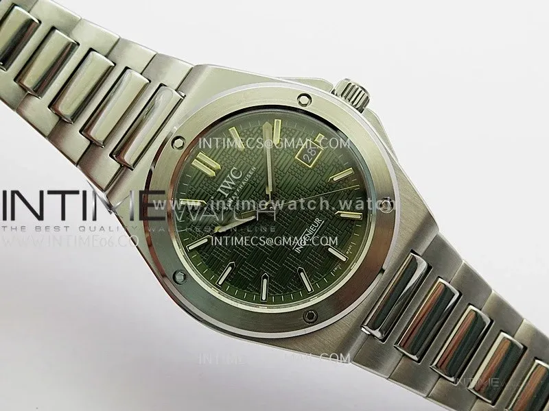Ingenieur IW328908 SS GHF 1:1 Best Edition Green Grid Dial On SS Bracelet Miyota 9015