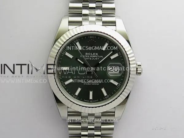 DateJust 126334 904L SS ERF 1:1 Best Edition Green Dial Stick Marker On Jubilee Bracelet SH3235 (Free Sprung)